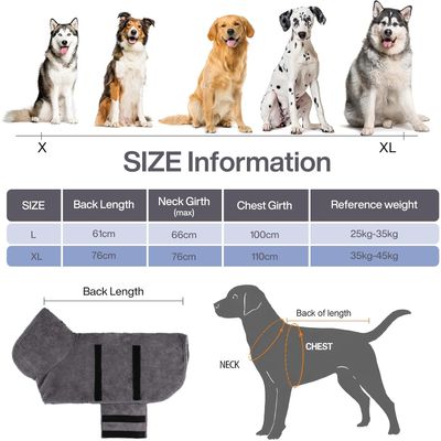MCBOSON Peignoir Chien Microfibre, Serviette Absorbante Séchage Rapide