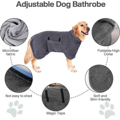 MCBOSON Mikrofaser-Hundebademantel, schnelltrocknendes,saugfähiges Handtuch