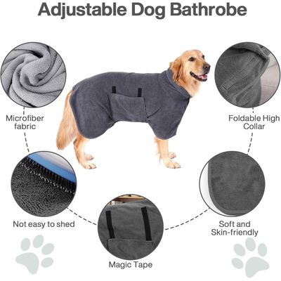 MCBOSON Peignoir Chien Microfibre, Serviette Absorbante Séchage Rapide