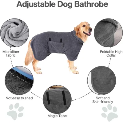 MCBOSON Peignoir Chien Microfibre, Serviette Absorbante Séchage Rapide