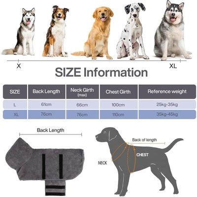 MCBOSON Mikrofaser-Hundebademantel, schnelltrocknendes,saugfähiges Handtuch