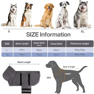 MCBOSON Mikrofaser-Hundebademantel, schnelltrocknendes,saugfähiges Handtuch
