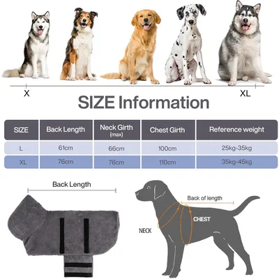 MCBOSON Albornoz de microfibra para perros, toalla absorbente secado rápido