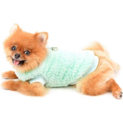MCBOSON Jersey de forro polar Sherpa para perros, cuello alto con anilla D