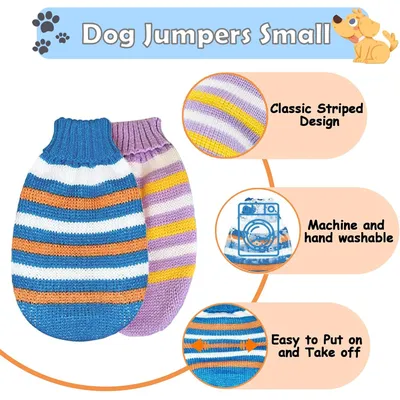 MCBOSON  Pull Col Roulé pour Petit Chien, Pull Hiver Tricoté