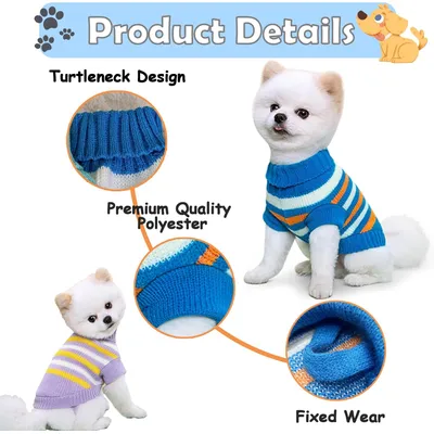 MCBOSON  Pull Col Roulé pour Petit Chien, Pull Hiver Tricoté