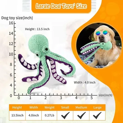 MCBOSON Quietsch-Oktopus für Hunde
