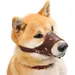 MCBOSON Muselière réglable en cuir souple marron pour chien
