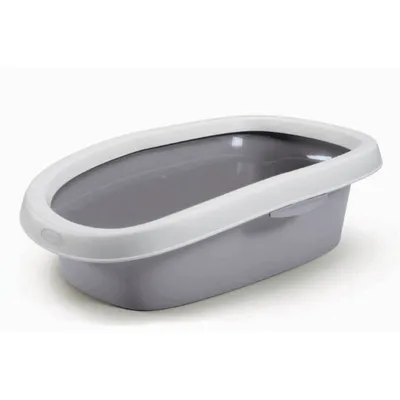 Stefanplast - Bac a litière sprint 10 gris pierre 31 x 43 x 14 h pour chat