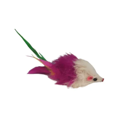 zolux - 3 souris à plume  multi couleur jouet pour chat