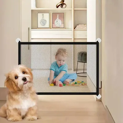 MCBOSON Puerta de seguridad para perros de 110 x 72 cm