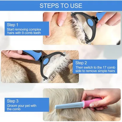 MCBOSON Brosse pour Chien Double Face 17+9 Dents MCBOSON Brosse pour Chien Double Face 17+9 Dents