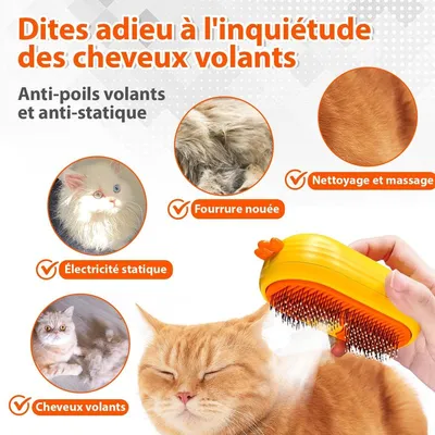 MCBOSON Brosse autonettoyante à vapeur pour chat et chien MCBOSON Brosse autonettoyante à vapeur pour chat et chien