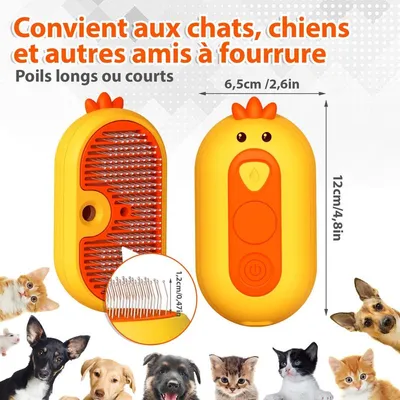 MCBOSON Brosse autonettoyante à vapeur pour chat et chien MCBOSON Brosse autonettoyante à vapeur pour chat et chien
