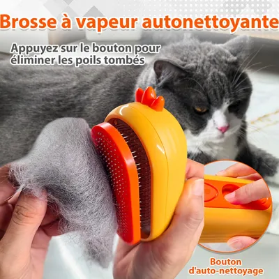 MCBOSON Brosse autonettoyante à vapeur pour chat et chien