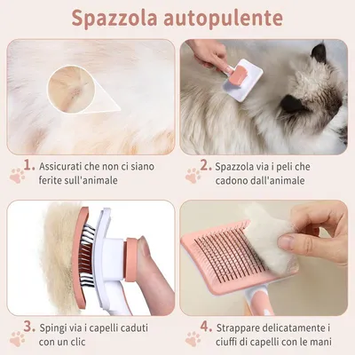 MCBOSON Brosse autonettoyante pour chiens et chats MCBOSON Brosse autonettoyante pour chiens et chats