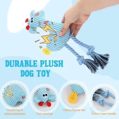 MCBOSON Paquet de 2 Jouets en Peluche Corde Tressée pour Chien