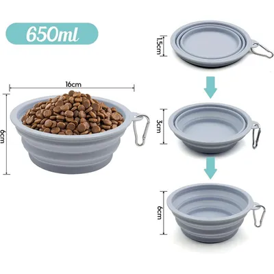 MCBOSON 2 Pièces Silicone Gamelle Pliable pour Chien MCBOSON 2 Pièces Silicone Gamelle Pliable pour Chien