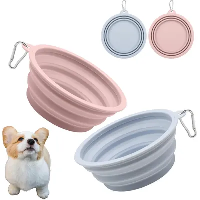 MCBOSON Comedero plegable de silicona de 2 piezas para perros