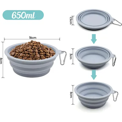 MCBOSON 2 Pièces Silicone Gamelle Pliable pour Chien