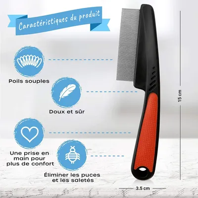 MCBOSON  Peigne Anti Puces pour Chat 15 cm