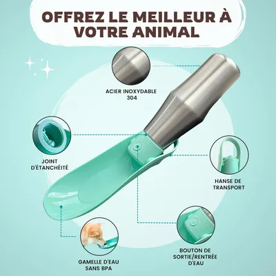 MCBOSON Gourde isotherme anti-fuite pour chien