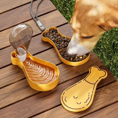 MCBOSON 2-in-1 Hunde-Trinkflasche, tragbare Hunde-Trinkflasche
