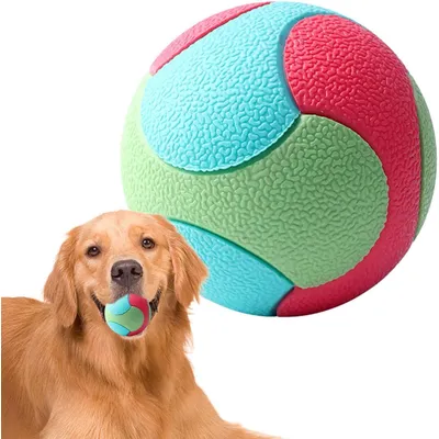 MCBOSON Lot de 3 balles en caoutchouc pour chien