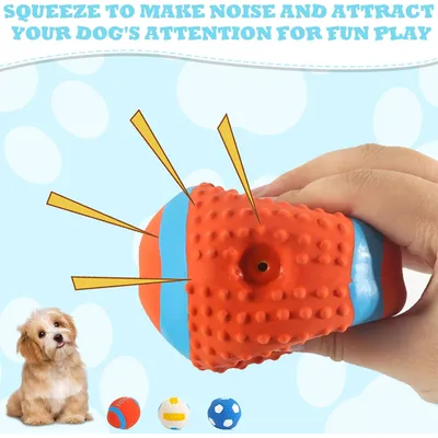 MCBOSON 3 Pièces Balle Chien Couineuse Balle Interactive pour Chien