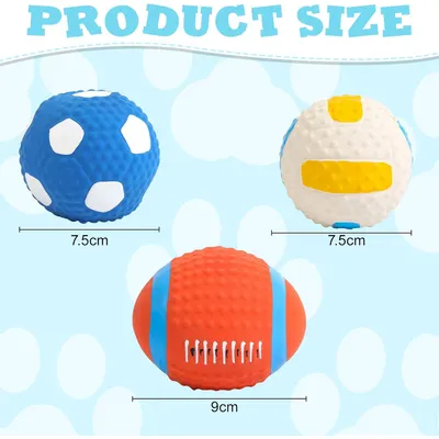 MCBOSON 3 Pièces Balle Chien Couineuse Balle Interactive pour Chien