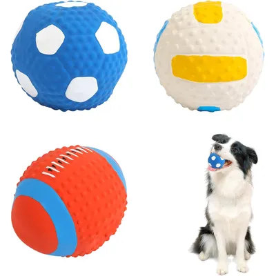 MCBOSON 3 Pièces Balle Chien Couineuse Balle Interactive pour Chien