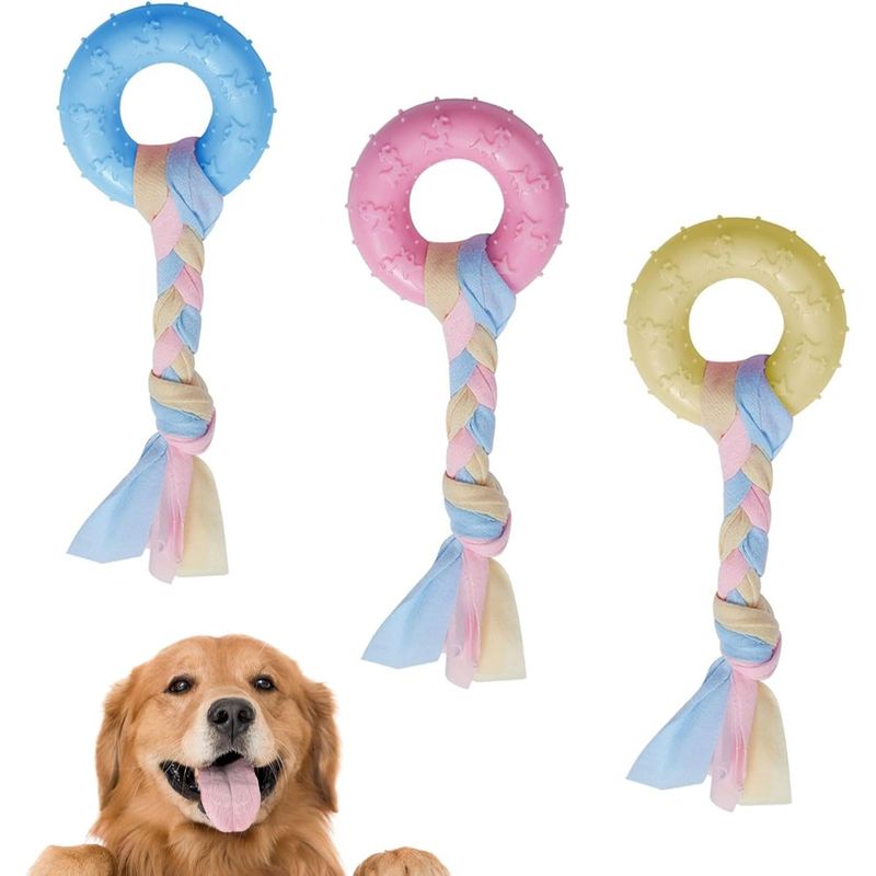 Ensemble de 3 Jouets à Mâcher pour Chiots MCBOSON