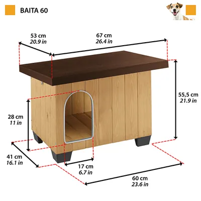 Niche pour Chiens Baita Marron Maison de Chien Chat Multi-taille