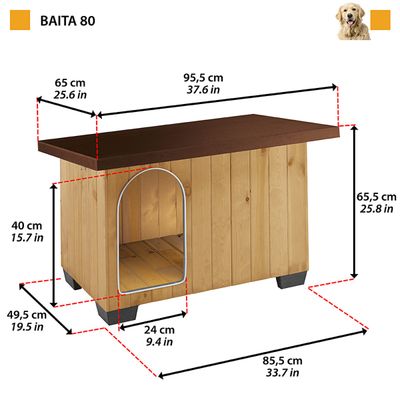 Niche pour Chiens Baita Marron Maison de Chien Chat Multi-taille