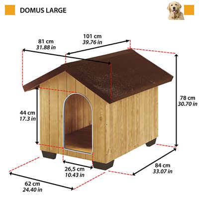 Ferplast Niche pour chiens en bois FSC - 6 tailles DOMUS