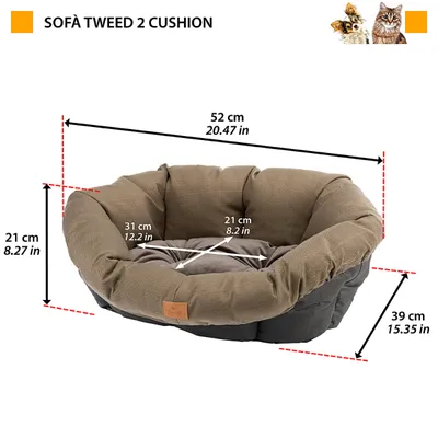 Ferplast Coussin rembourré pour lit pour chien Siesta SOFA' TWEED
