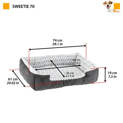 Ferplast Niche en coton et fourrure écologique pour chiens SWEETIE