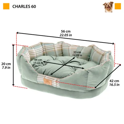 Ferplast Stoffsofa für Hunde und Katzen mit Wendekissen. CHARLES