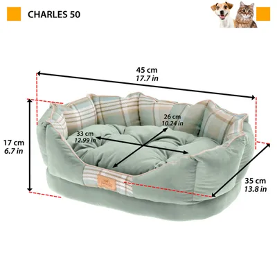 Ferplast Petit divan en tissu pour chiens et chats avec CHARLES