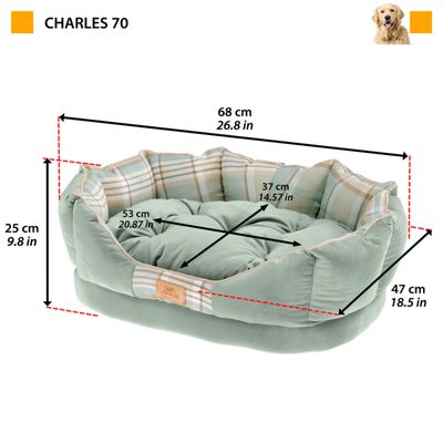 Ferplast Petit divan en tissu pour chiens et chats avec CHARLES