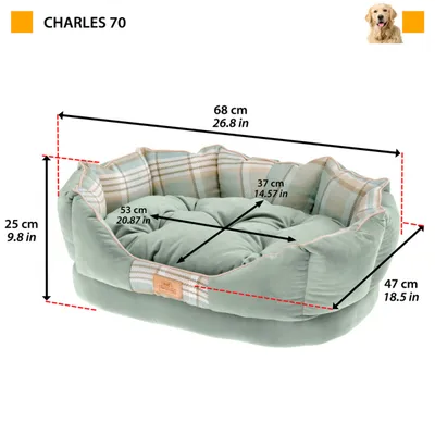 Ferplast Stoffsofa für Hunde und Katzen mit Wendekissen. CHARLES