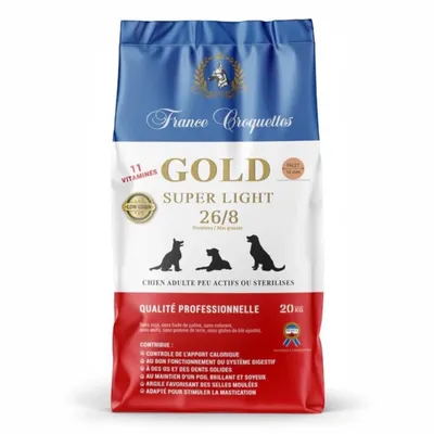 France Croquettes pour chien adulte Gold Super Light 26/8 low grain France Croquettes pour chien adulte Gold Super Light 26/8 low grain