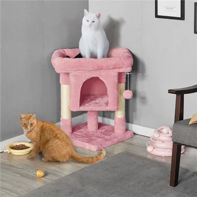 Arbre à Chat Design Avec Niche Tour Pour Chat Hauteur 59cm Rose