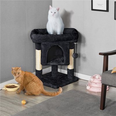 Arbre à Chat Design Avec Niche Et Plate-forme Arbre-griffoir Noir