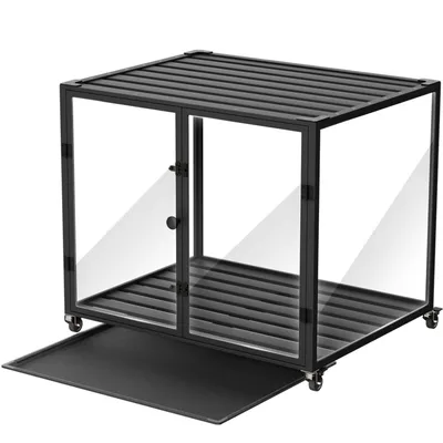 Cage Chien Transparent caisse pour Animaux à Roulette avec 2 Porte Cage Chien Transparent caisse pour Animaux à Roulette avec 2 Porte