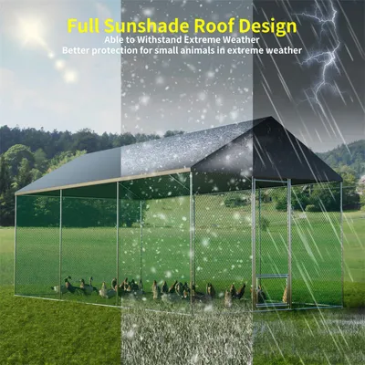 Enclos Poulailler 10 m² 4×3×1.5 M Parc Nylon avec Bâche Enclos Poules