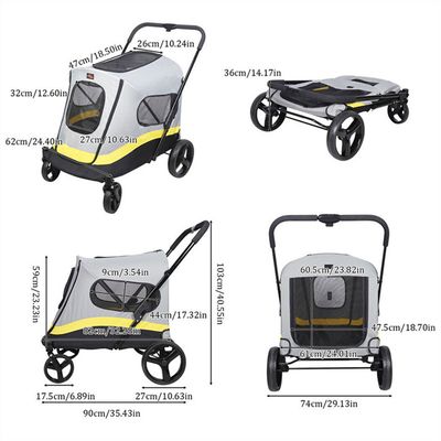Caisse de Transport pour Chien avec Maille   Poussette Pliable