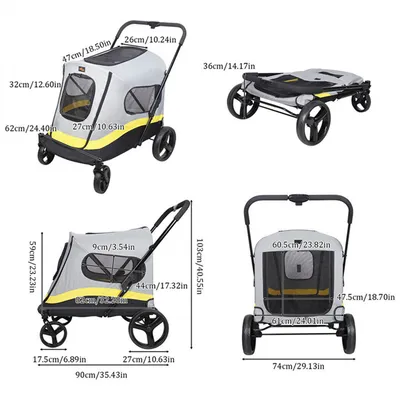 Caisse de Transport pour Chien avec Maille   Poussette Pliable