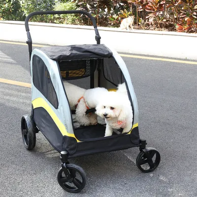 BINGOPAW Poussette Chien Pliable Chariot  avec séparateur amovible