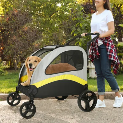 BINGOPAW Poussette Chien Pliable Chariot  avec séparateur amovible